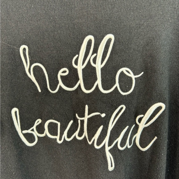 Gilli sweater pull over hello beautiful white knitted cozy Black Knit Sweater - Picture 3 of 12